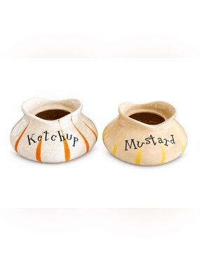 Ceramic Ketchup & Mustard Serving Pots VINTAGE HOLT HOWARD NO TOPS